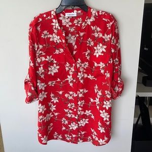 NWOT Calvin Klein Floral Blouse